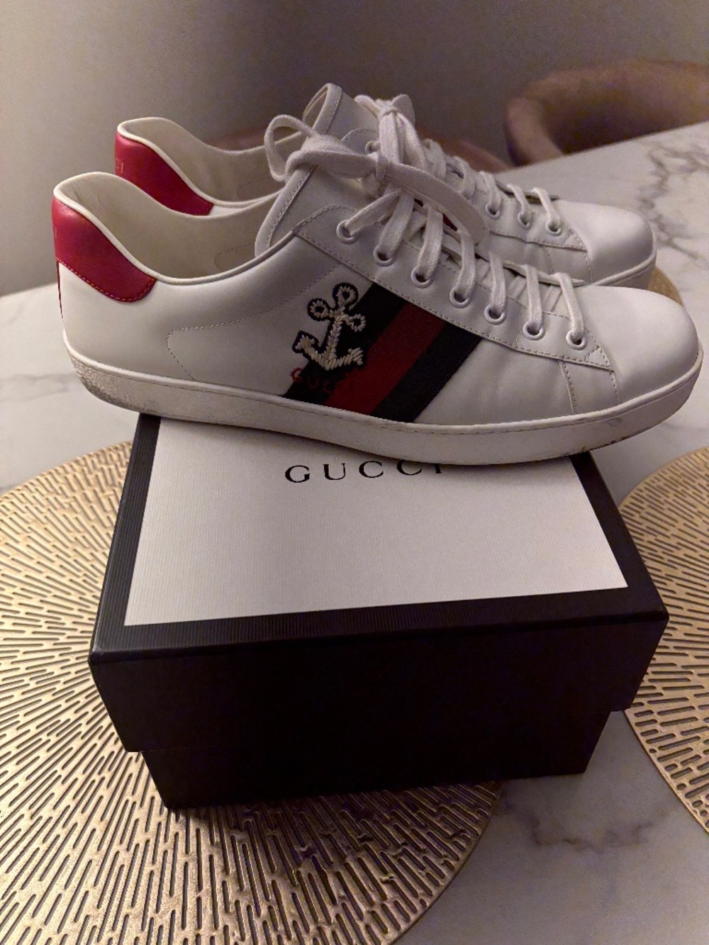 Mens Gucci White  Ace Sneaker Gucci 10 US11